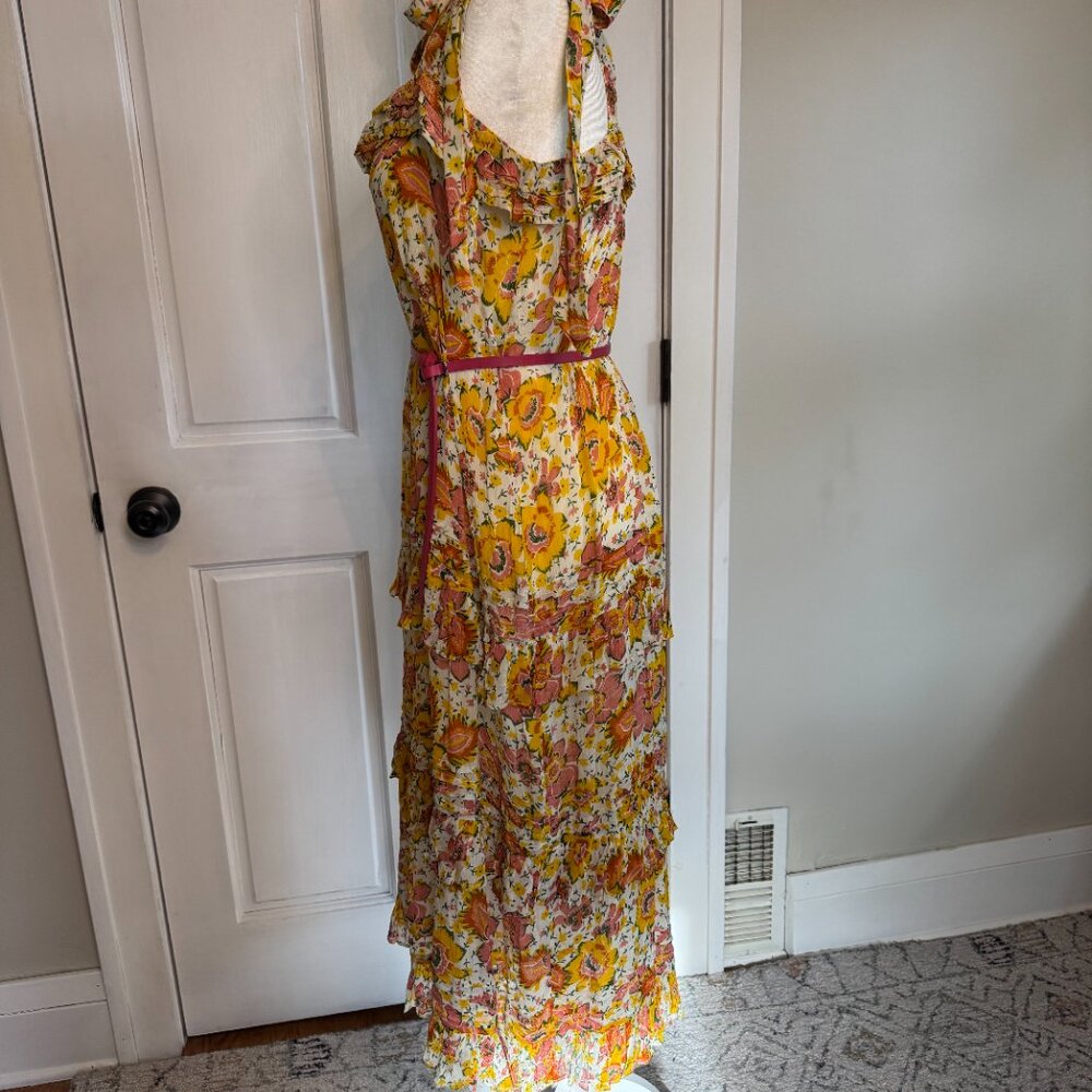 cleobella | ethereal pink, yellow and cream dress | size medium - Picture 6 of 8